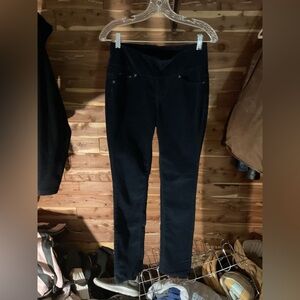 Jag black corduroy pull on high rise slim leg pants size 2